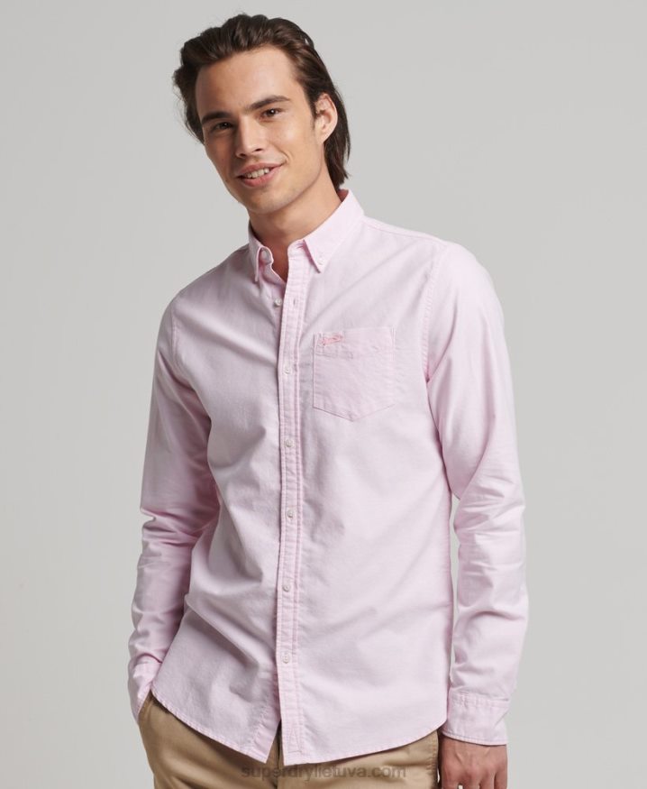 Superdry Organic Cotton Vintage Oxford Shirt Pink Men