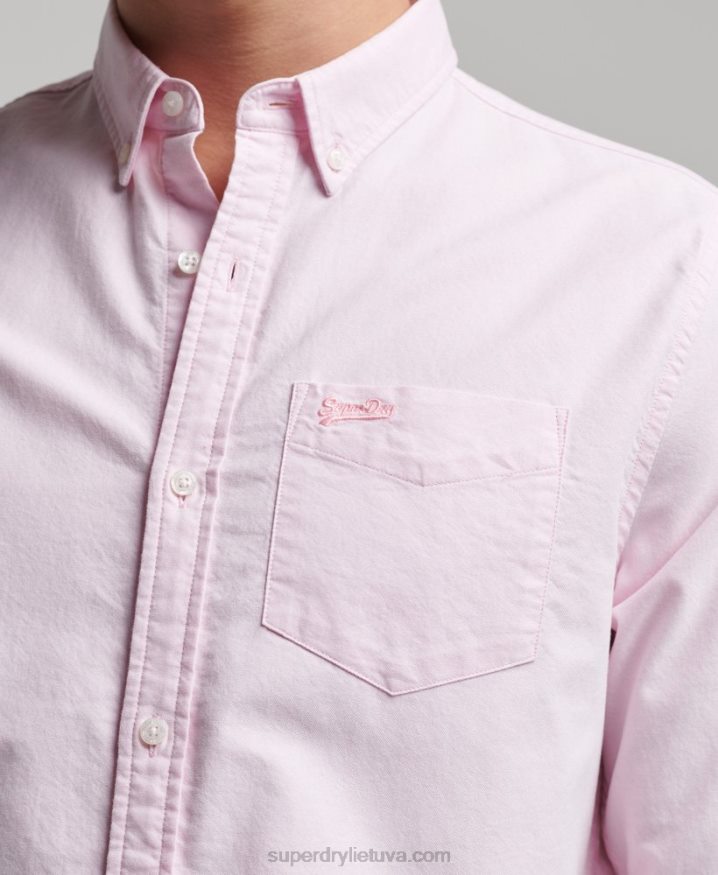 Superdry Organic Cotton Vintage Oxford Shirt Pink Men