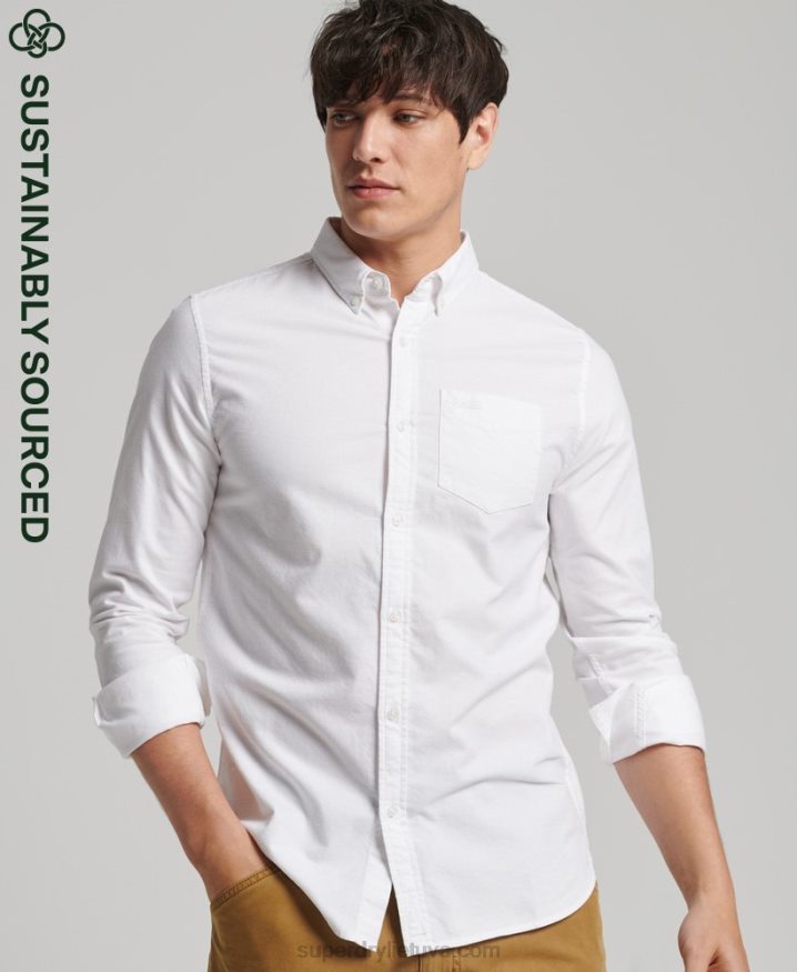 Superdry Organic Cotton Vintage Oxford Shirt White Men