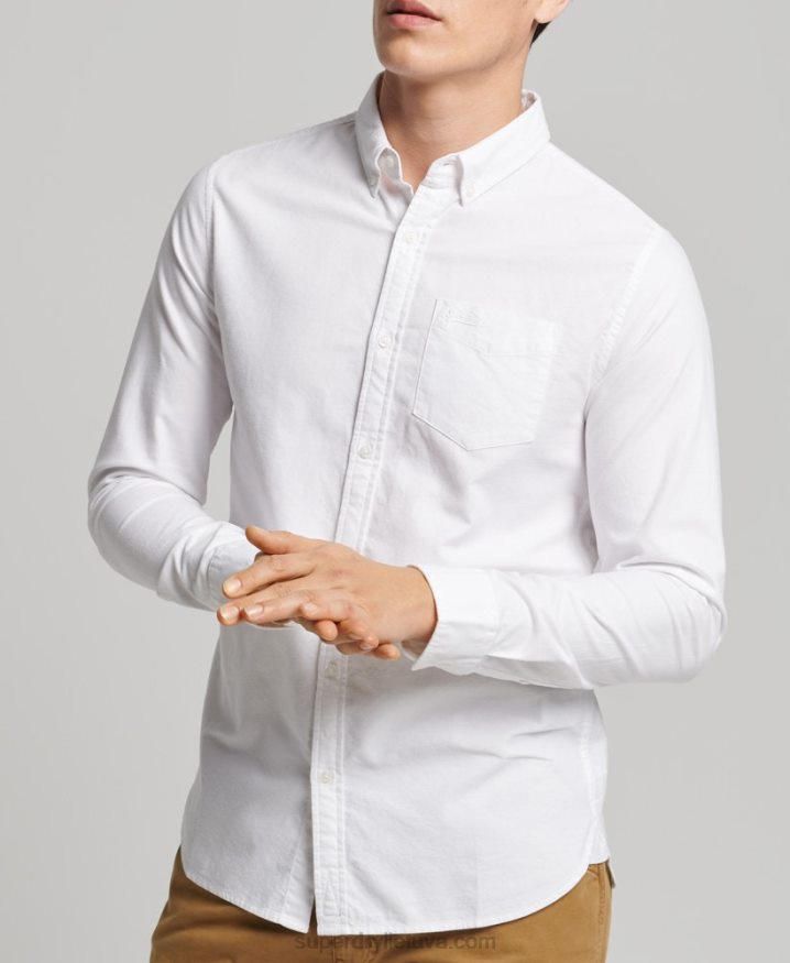 Superdry Organic Cotton Vintage Oxford Shirt White Men