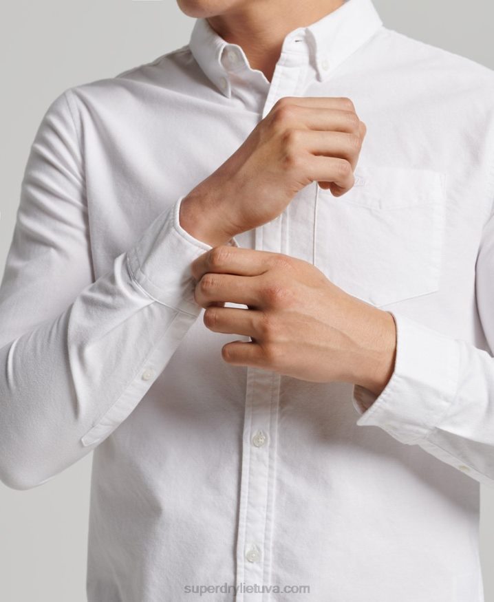 Superdry Organic Cotton Vintage Oxford Shirt White Men