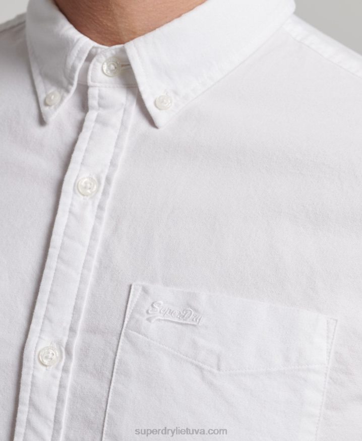 Superdry Organic Cotton Vintage Oxford Shirt White Men