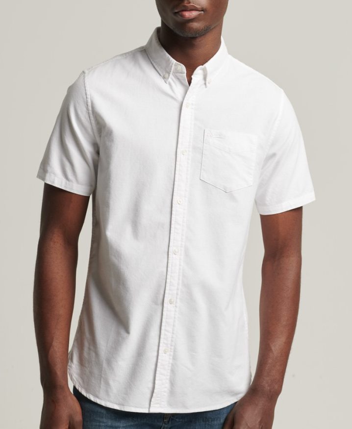 Superdry Organic Cotton Vintage Oxford Short Sleeve Shirt White Men