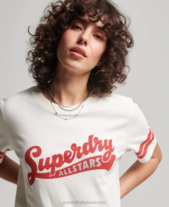 Superdry Organic Cotton Vintage Scripted Collegiate T-Shirt White Women