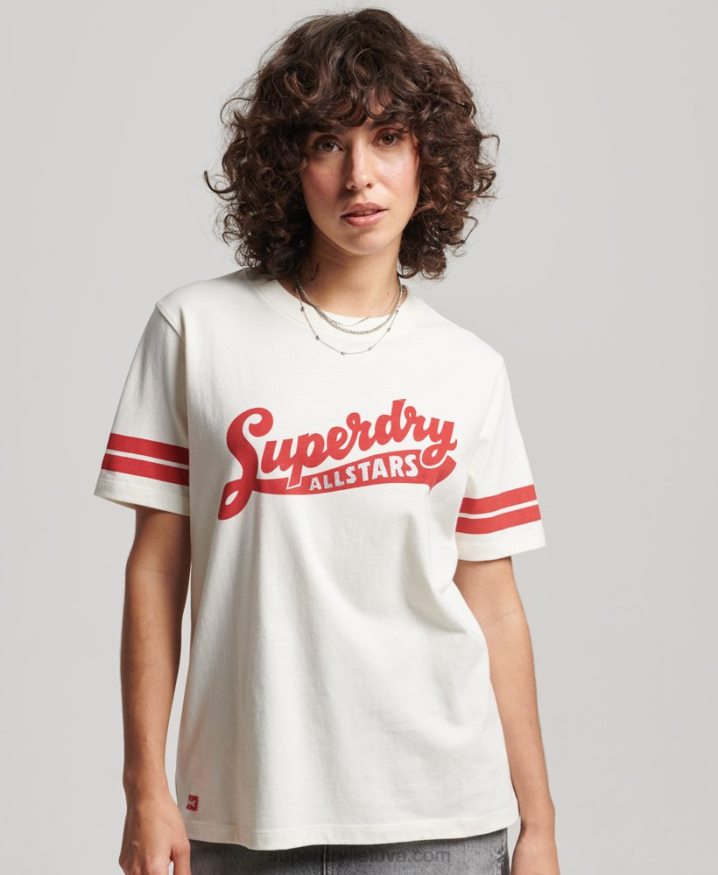 Superdry Organic Cotton Vintage Scripted Collegiate T-Shirt White Women