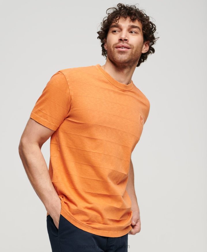 Superdry Organic Cotton Vintage Texture T-Shirt Orange Men