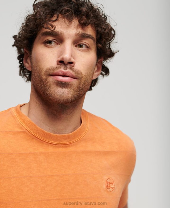 Superdry Organic Cotton Vintage Texture T-Shirt Orange Men