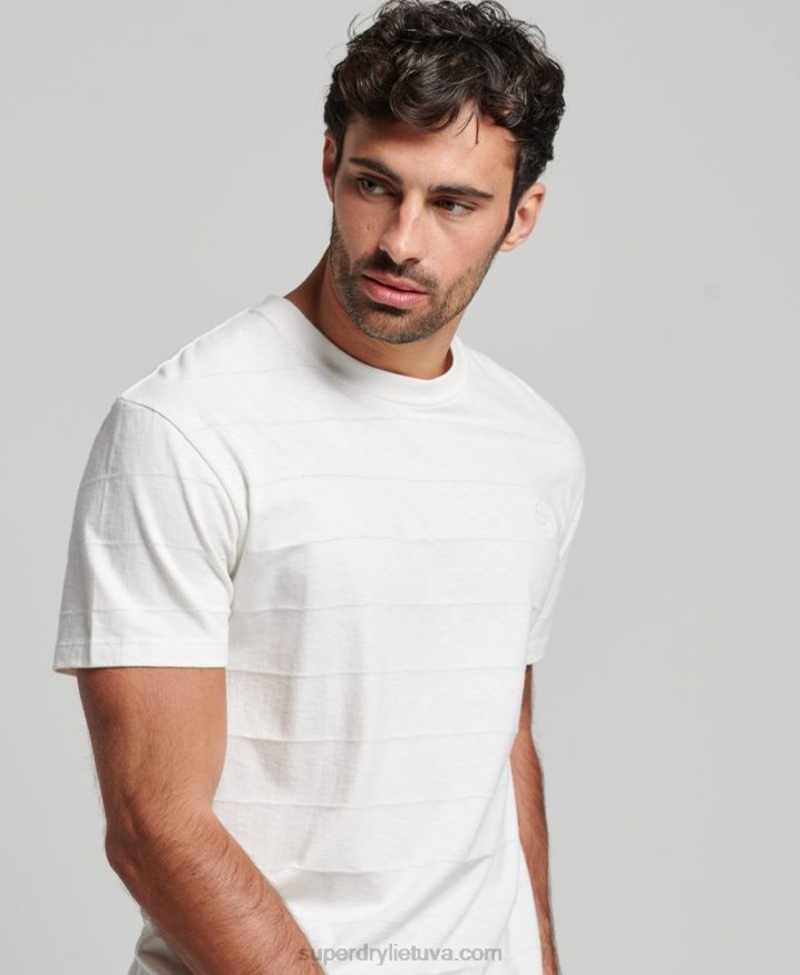 Superdry Organic Cotton Vintage Texture T-Shirt White Men