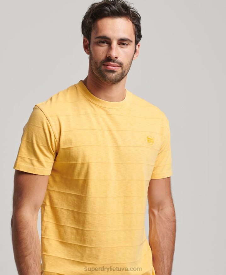 Superdry Organic Cotton Vintage Texture T-Shirt Yellow Men