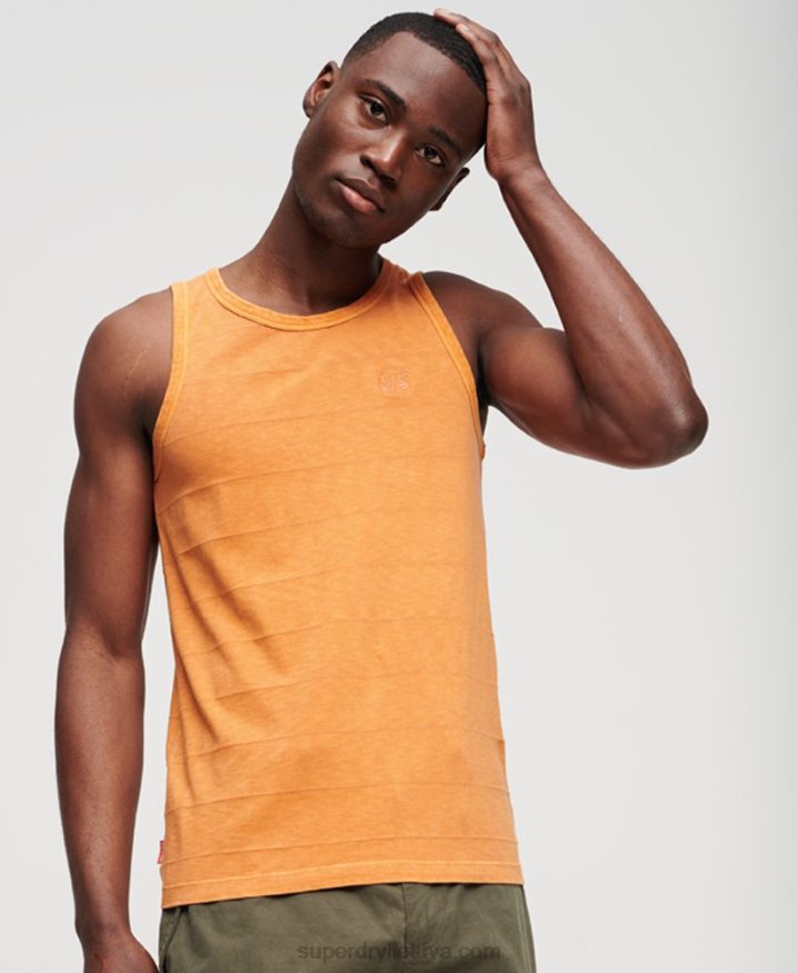 Superdry Organic Cotton Vintage Texture Tank Top Orange Men