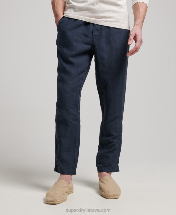 Superdry Overdyed Linen Joggers Navy Men