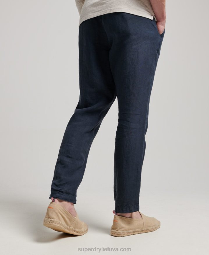 Superdry Overdyed Linen Joggers Navy Men