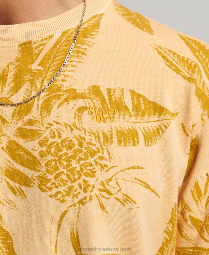 Superdry Overdyed Printed T-Shirt Yellow Men