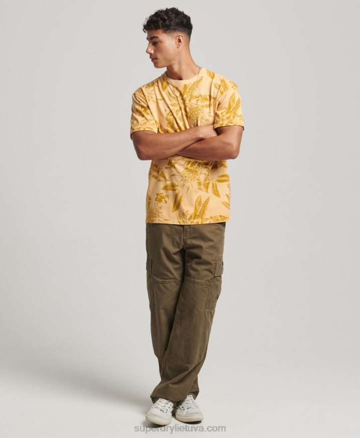 Superdry Overdyed Printed T-Shirt Yellow Men