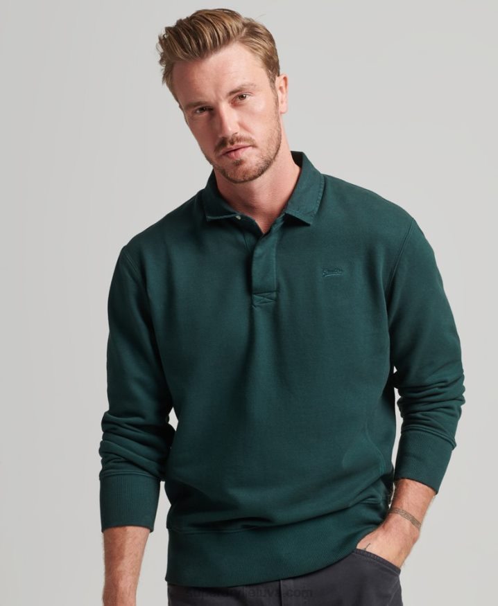 Superdry Overdyed Rugby Sweatshirt Green Men