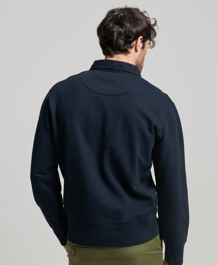 Superdry Overdyed Rugby Sweatshirt Navy Men