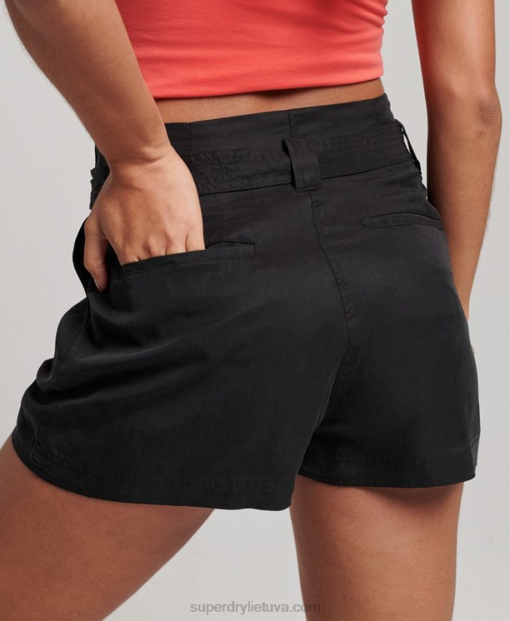 Superdry Paperbag Shorts Black Women