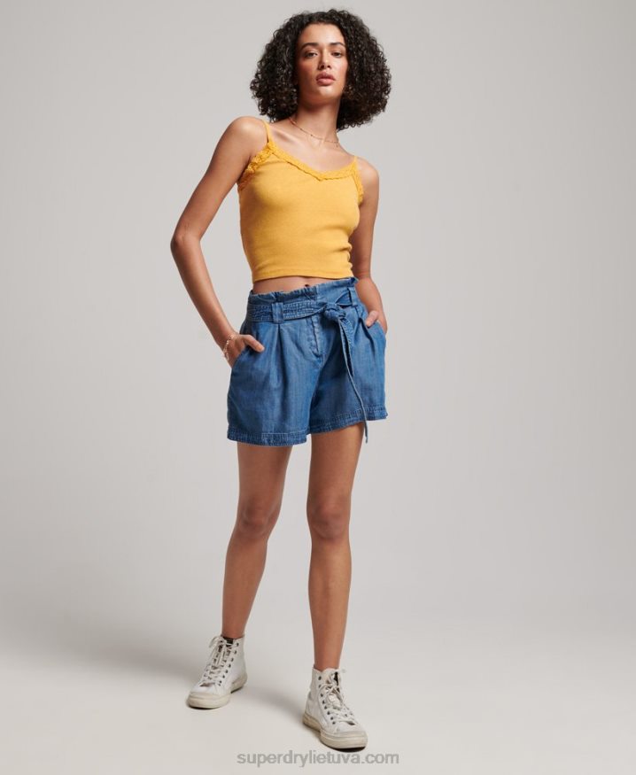 Superdry Paperbag Shorts Blue Women