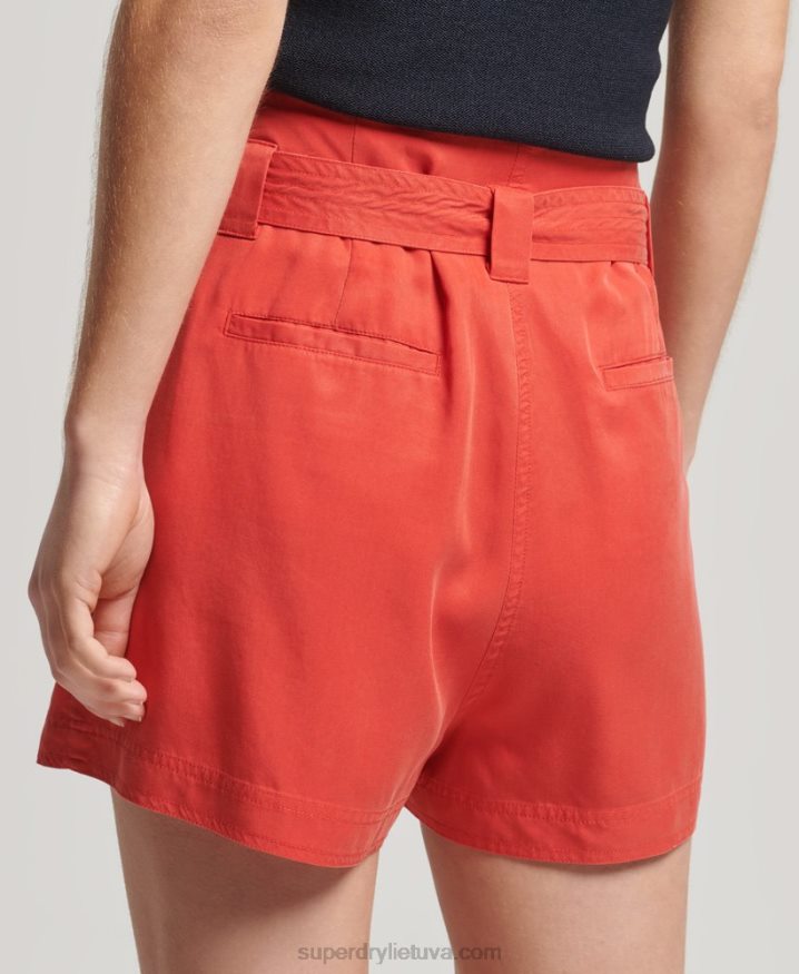 Superdry Paperbag Shorts Red Women