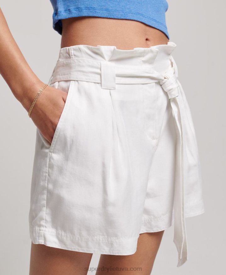 Superdry Paperbag Shorts White Women