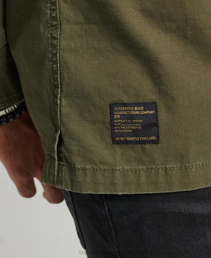 Superdry Patched Military Shirt Khaki Men