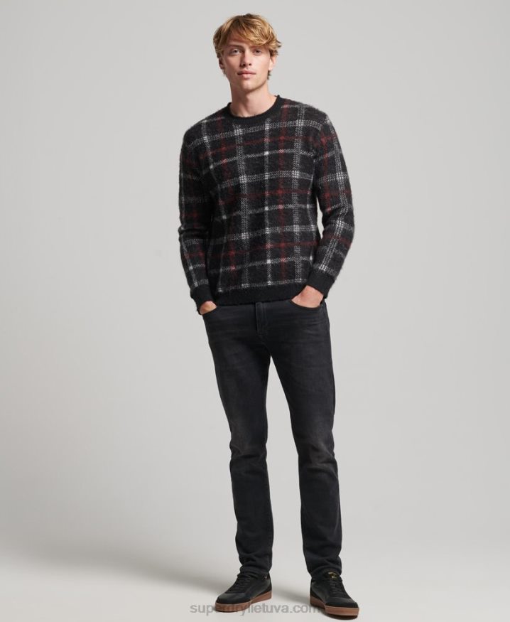 Superdry Pattern Crew Jumper Black Men