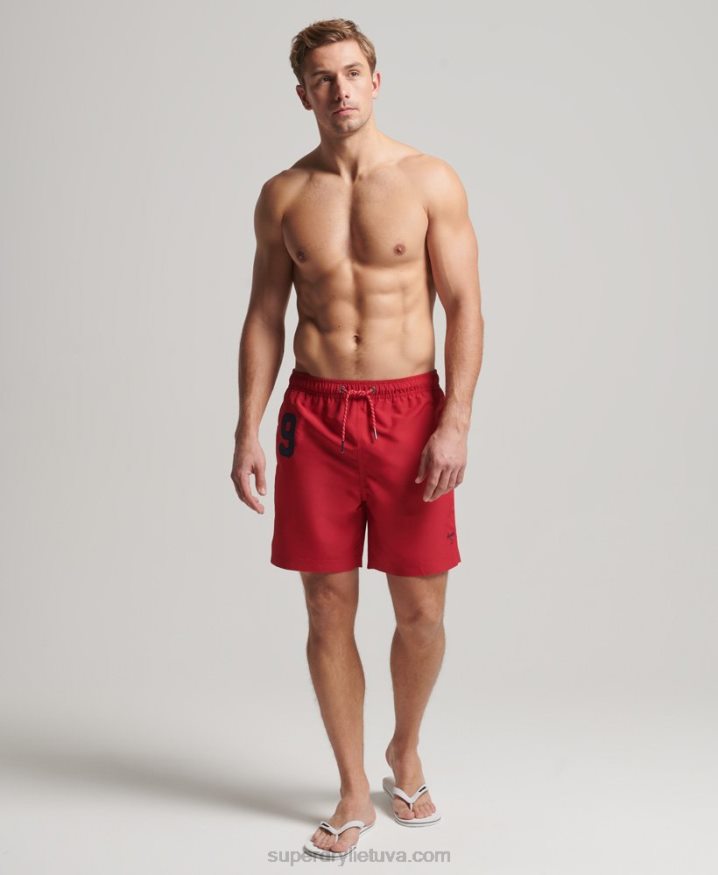 Superdry Polo Recycled Swim Shorts Red Men