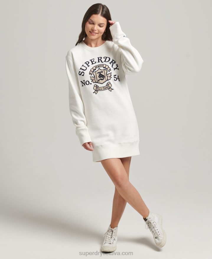 Superdry Pride In Craft Crew Neck Dress White Women