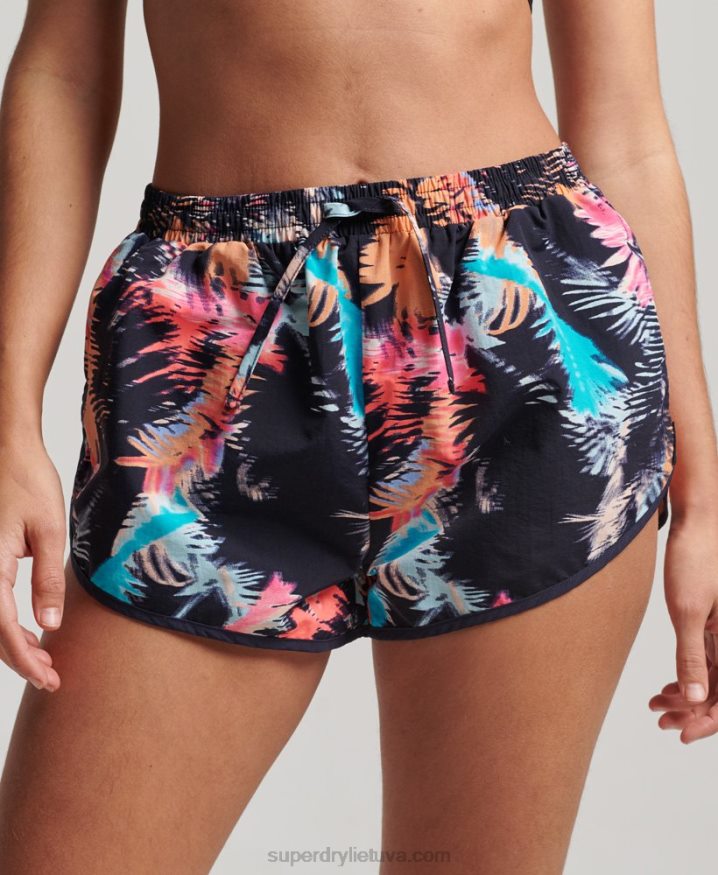 Superdry Printed Beach Shorts Blue Women