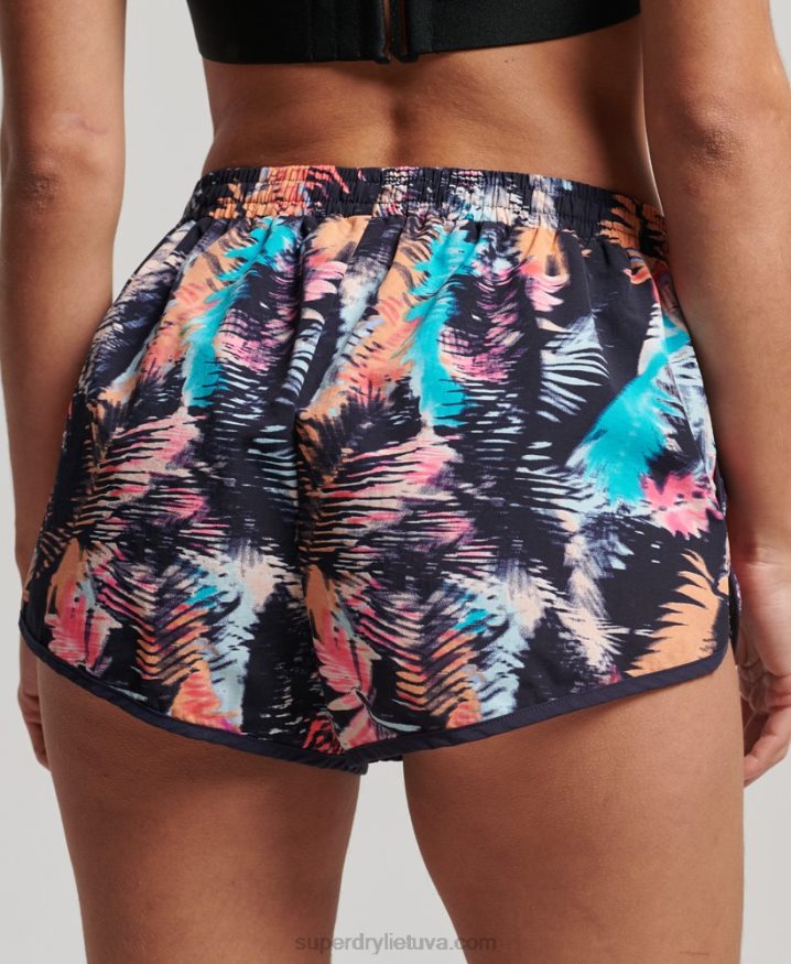 Superdry Printed Beach Shorts Blue Women