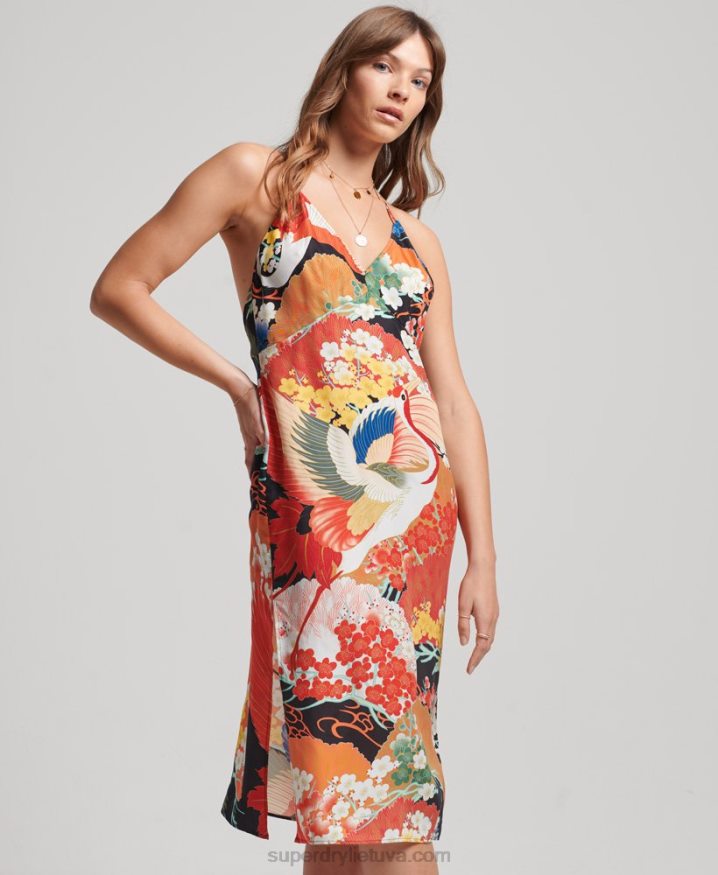 Superdry Printed Midi Slip Dress Multi Women