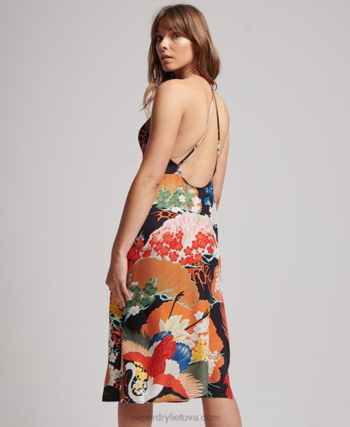 Superdry Printed Midi Slip Dress Multi Women