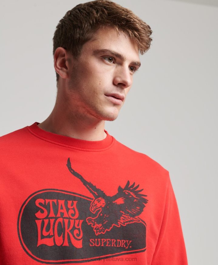 Superdry Psych Rock Crew Sweatshirt Red Men