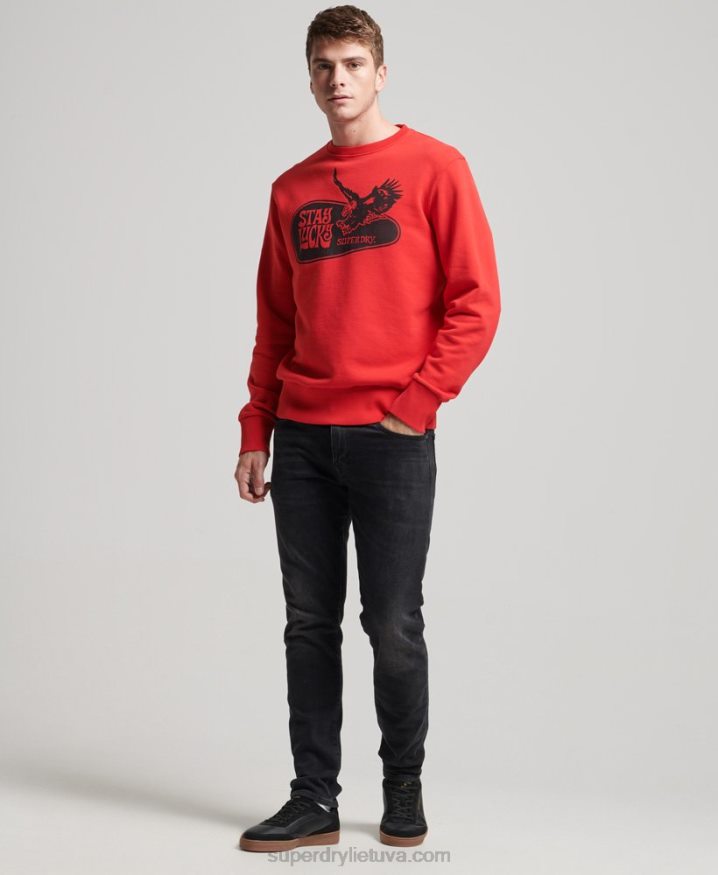 Superdry Psych Rock Crew Sweatshirt Red Men