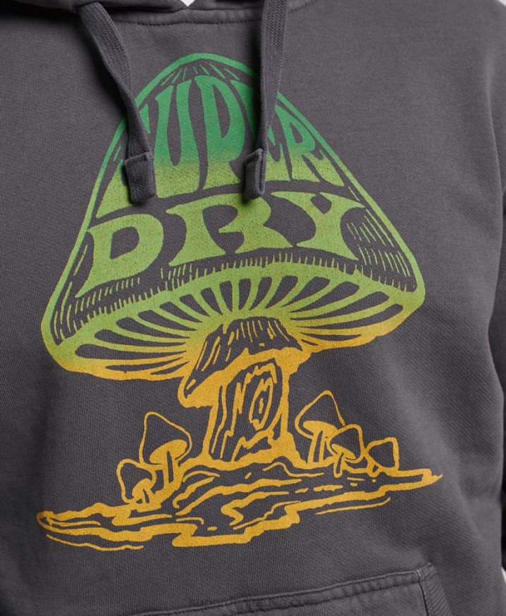 Superdry Psych Rock Hoodie Dark Grey Men