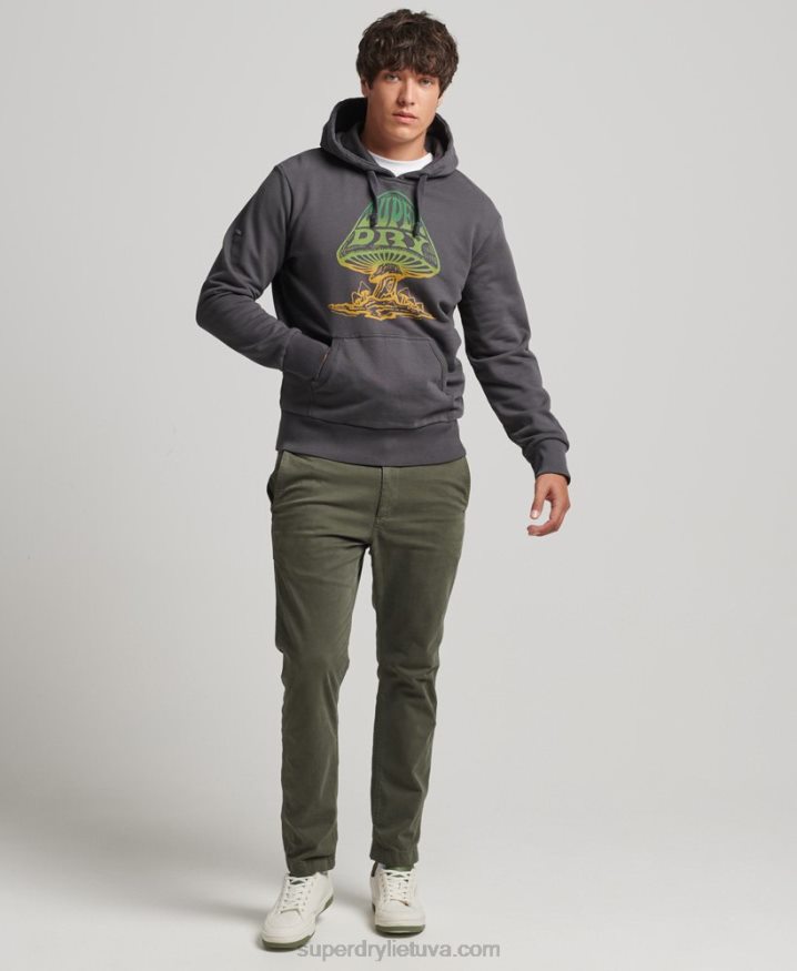 Superdry Psych Rock Hoodie Dark Grey Men