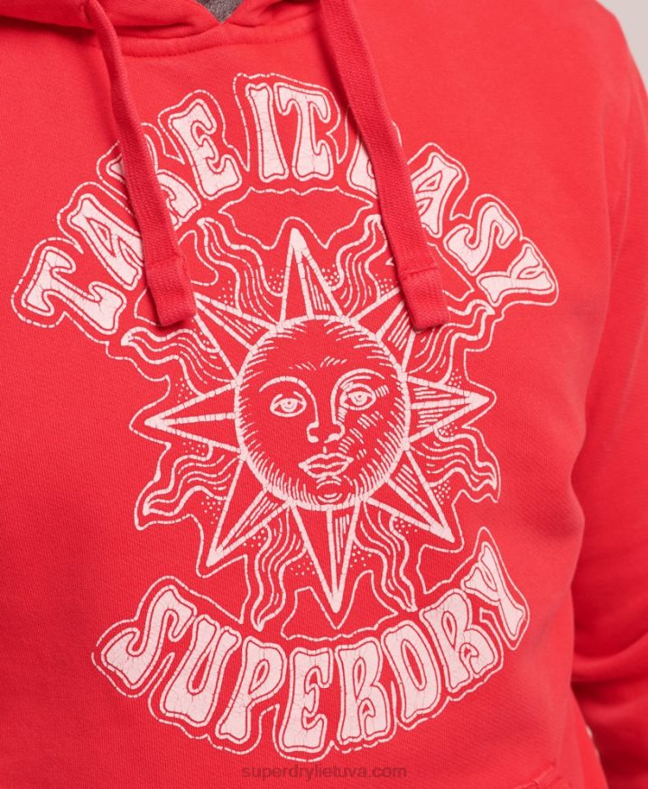 Superdry Psych Rock Hoodie Red Men