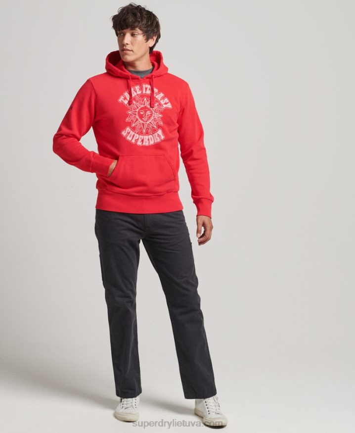 Superdry Psych Rock Hoodie Red Men