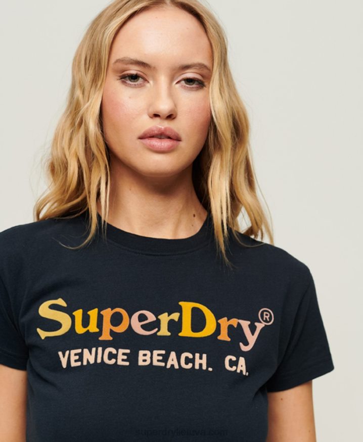 Superdry Rainbow 90s T-Shirt Navy Women