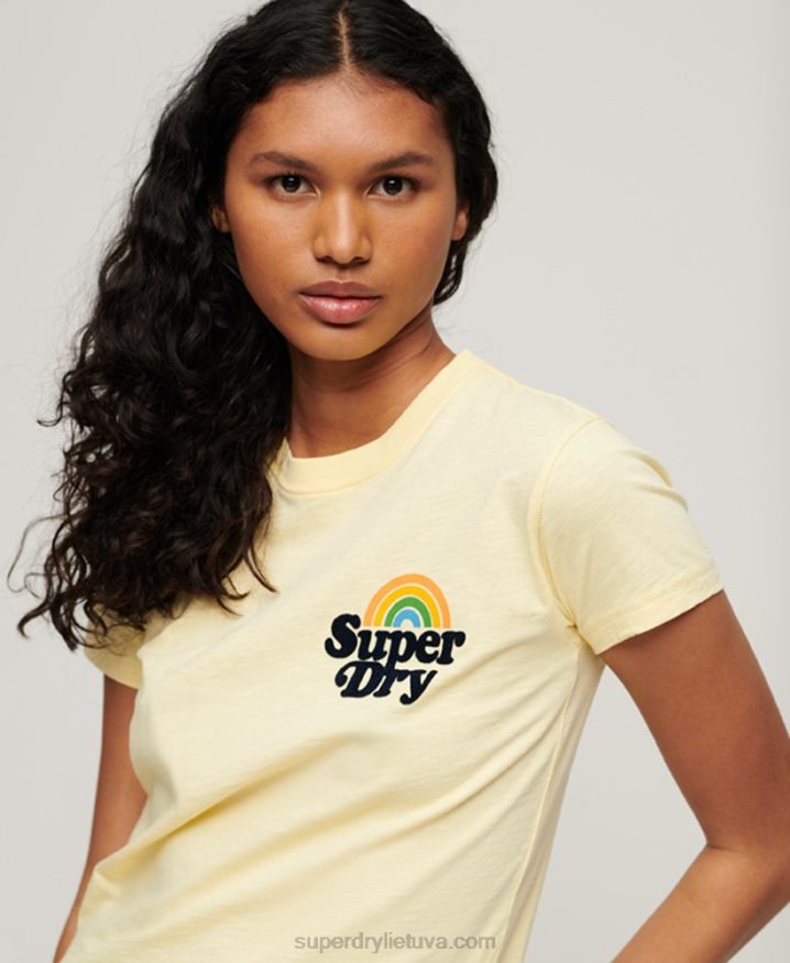 Superdry Rainbow 90s T-Shirt Yellow Women