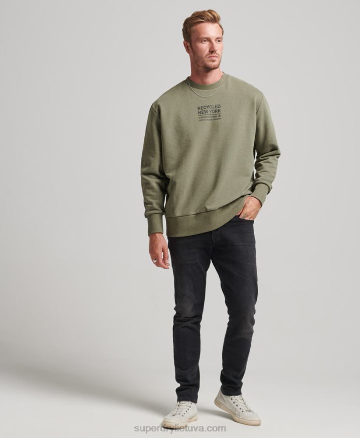 Superdry Recycled City Crew Sweatshirt Khaki Men