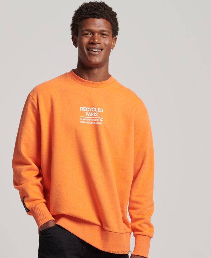 Superdry Recycled City Crew Sweatshirt Orange Men