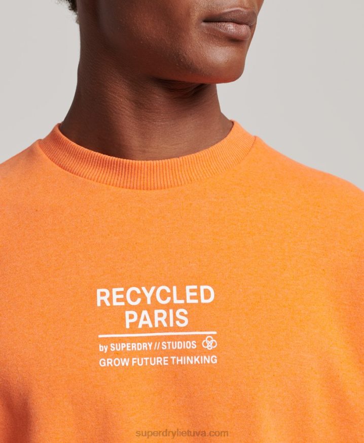 Superdry Recycled City Crew Sweatshirt Orange Men