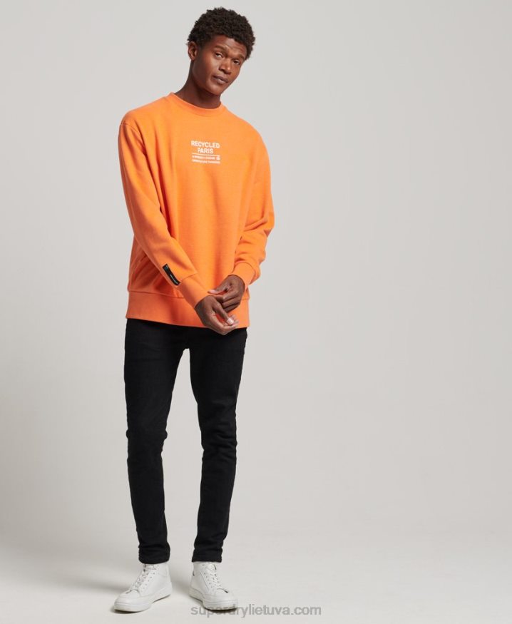 Superdry Recycled City Crew Sweatshirt Orange Men