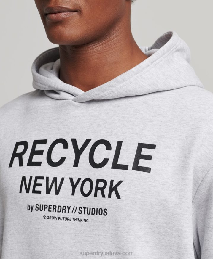 Superdry Recycled City Hoodie Light Grey Men