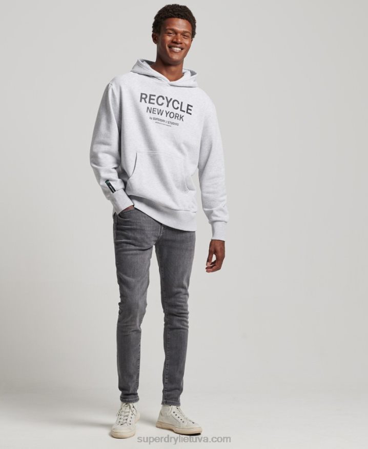 Superdry Recycled City Hoodie Light Grey Men