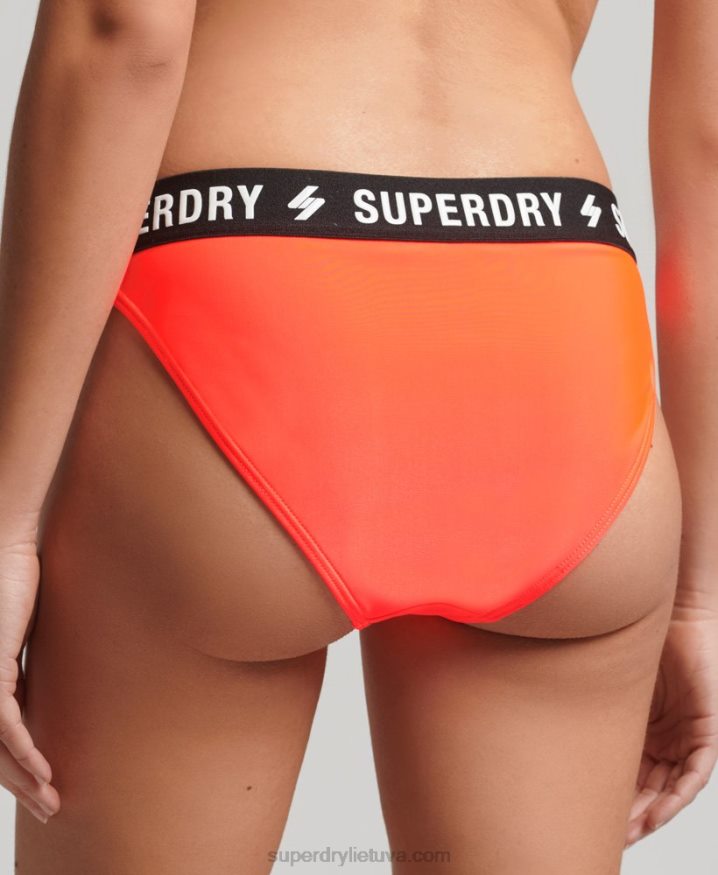 Superdry Recycled Elastic Bikini Briefs Coral Women