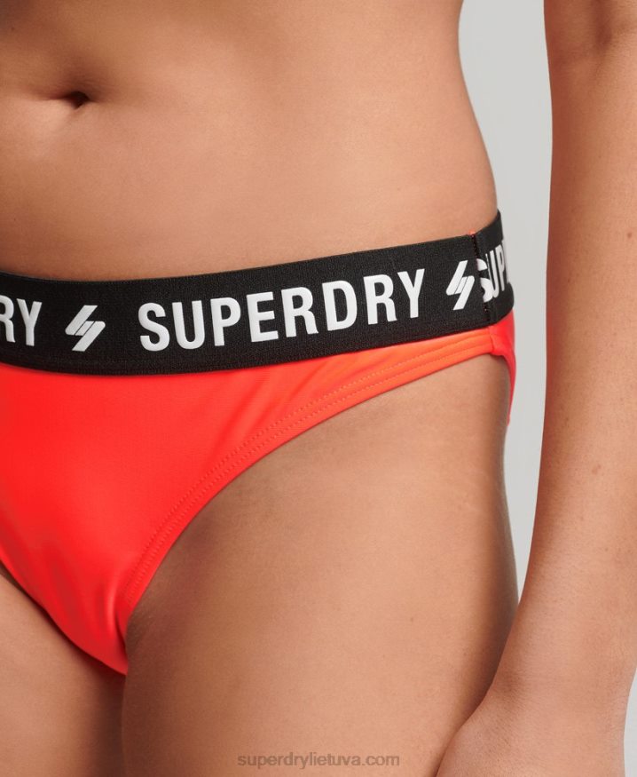 Superdry Recycled Elastic Bikini Briefs Coral Women