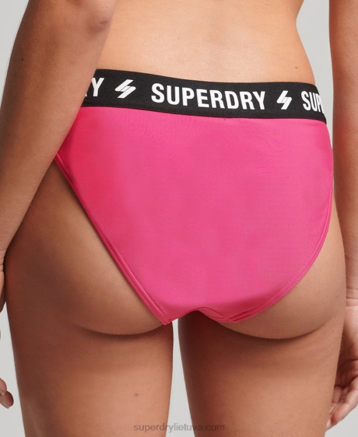 Superdry Recycled Elastic Bikini Briefs Pink Women