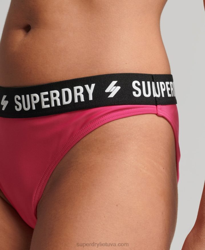 Superdry Recycled Elastic Bikini Briefs Pink Women